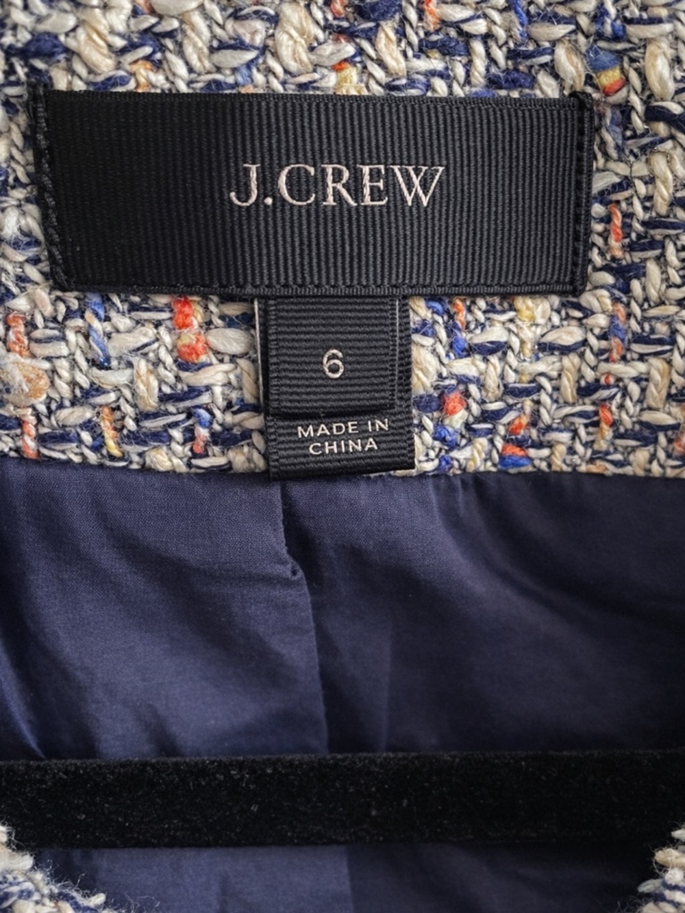 J.Crew Multicolor Tweed Lady Jacket Fringe Zip Detail Size 6 - Picture 6 of 6